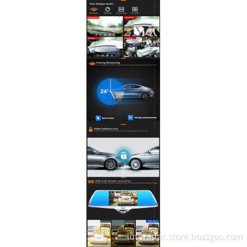 360 car rearview mirror camera recorder hd1080P car dvr camera